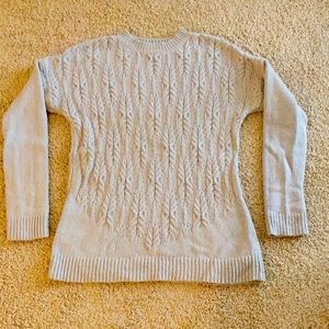 LL Bean Signature Cable-knit Taupe gray sweater